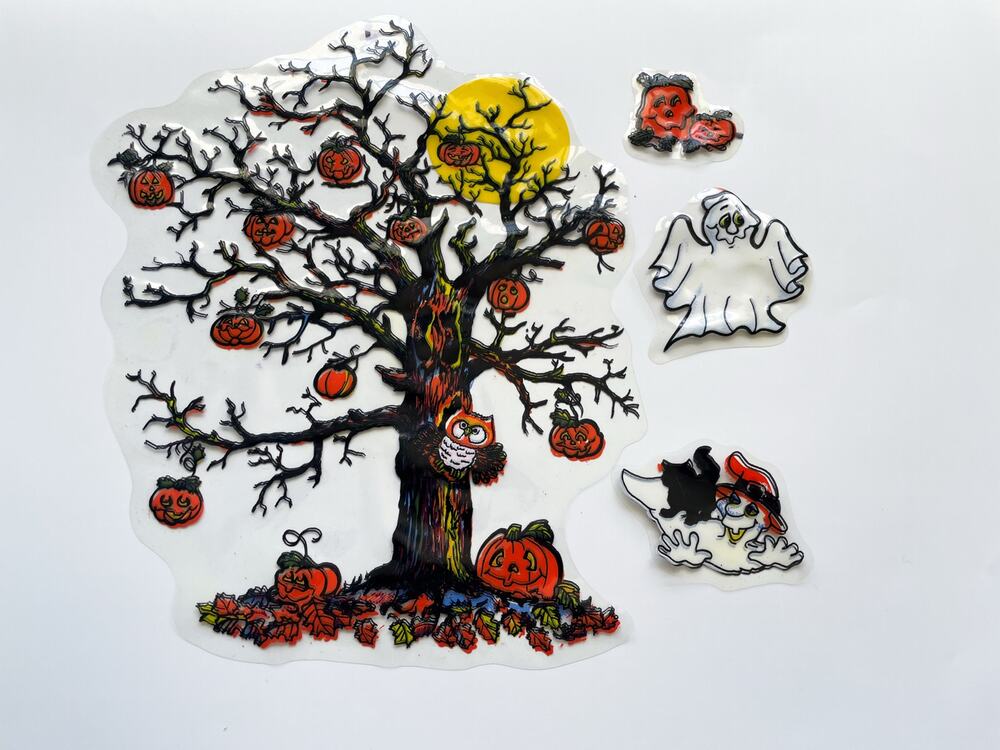 Vintage 90s Nostalgic Halloween Spooky Window Clings
